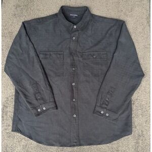 Knightsbridge Mens XL Gray Long Sleeve Button Down Textured Work Shirt